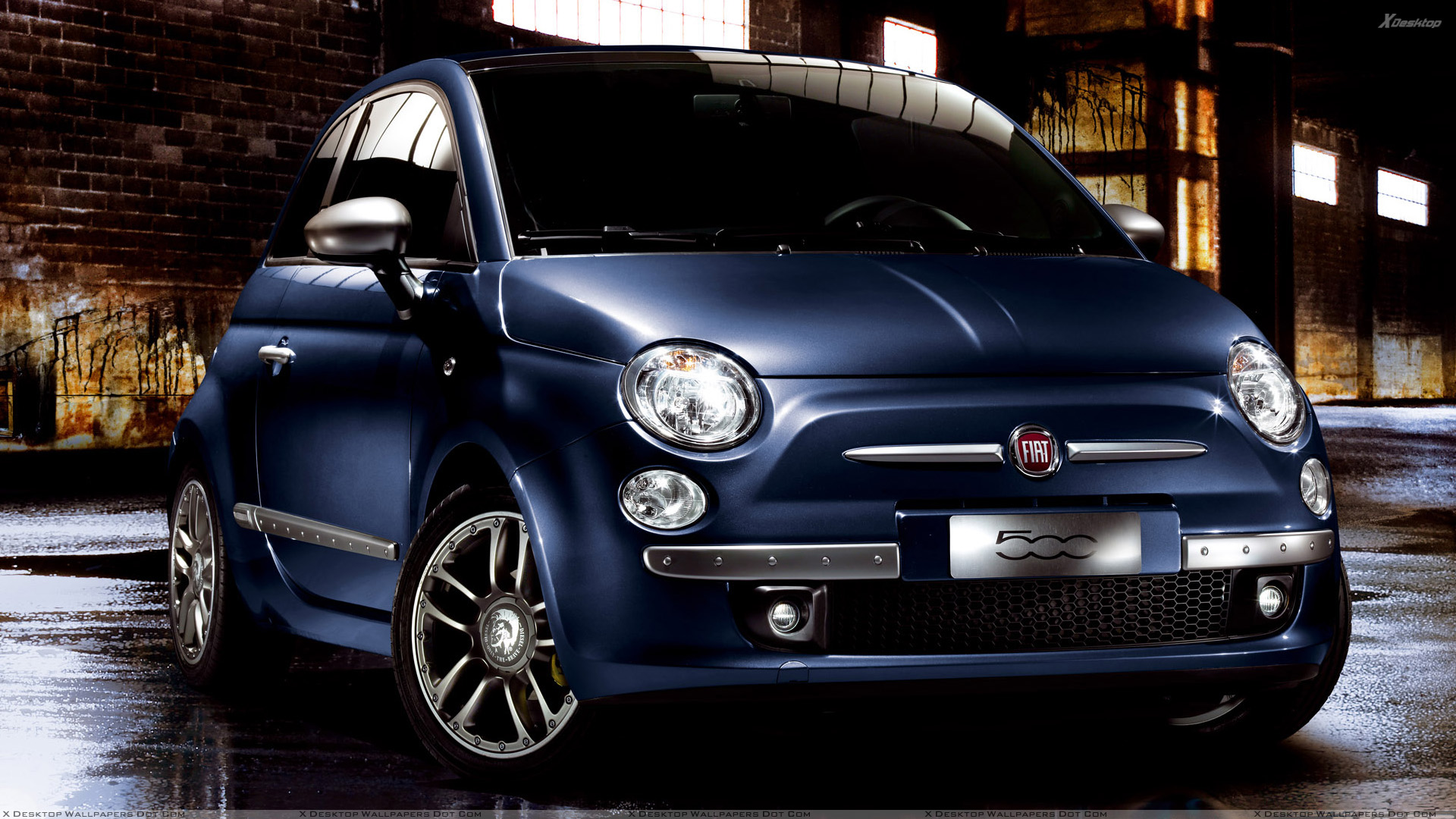 Fiat 500 By Diesel In Blue Front Pose